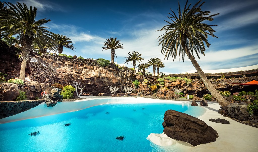 outer Jameos del Agua pool, Lanzarote, Canary Islands, Spain