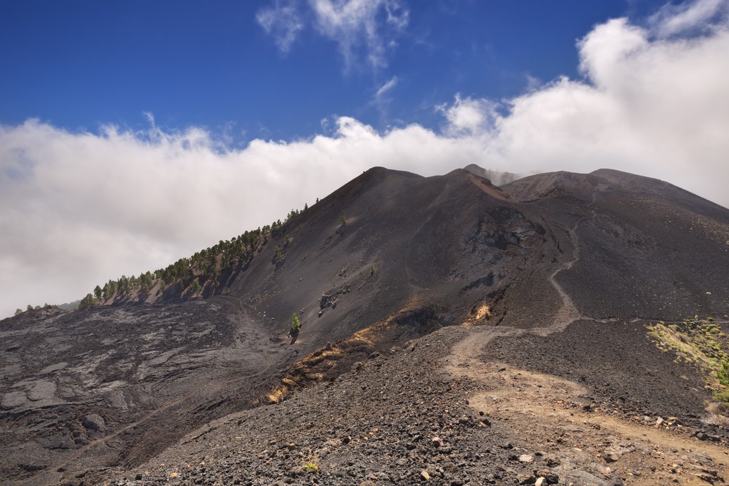Volcanic landscape along the Ruta de los Volcanes on La Palma, Canary Islands, Spain.