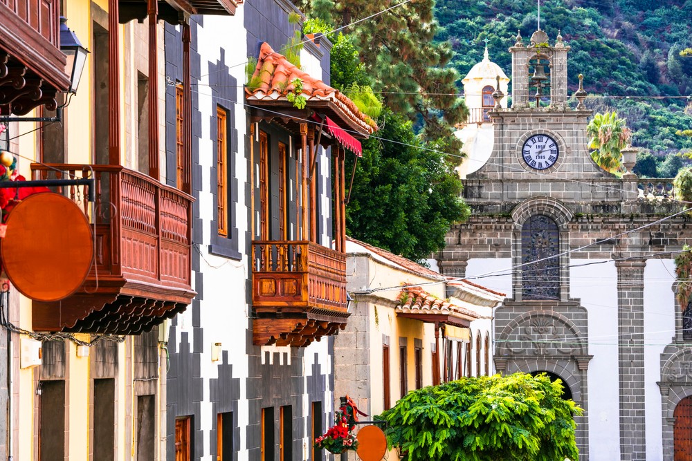 Canary isands travel and landmarks. Teror - most beautiful traditional town of Grand Canary (Gran Canaria). 