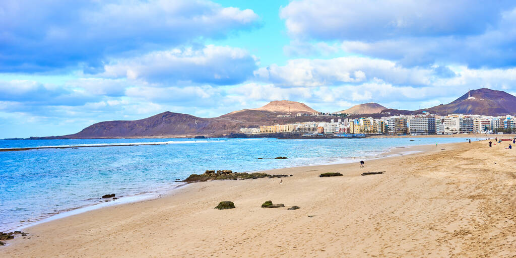 Beach of "Las Canteras" in Las Palmas on Grand Canary Island - Second largest City Beach in the world