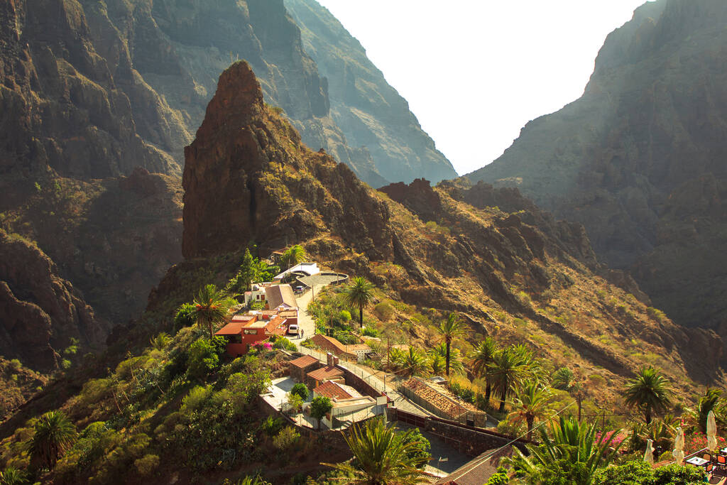 Small village Masca in Tenerife. The village lies at an altitude of 650 m in the Macizo de Teno mountains.