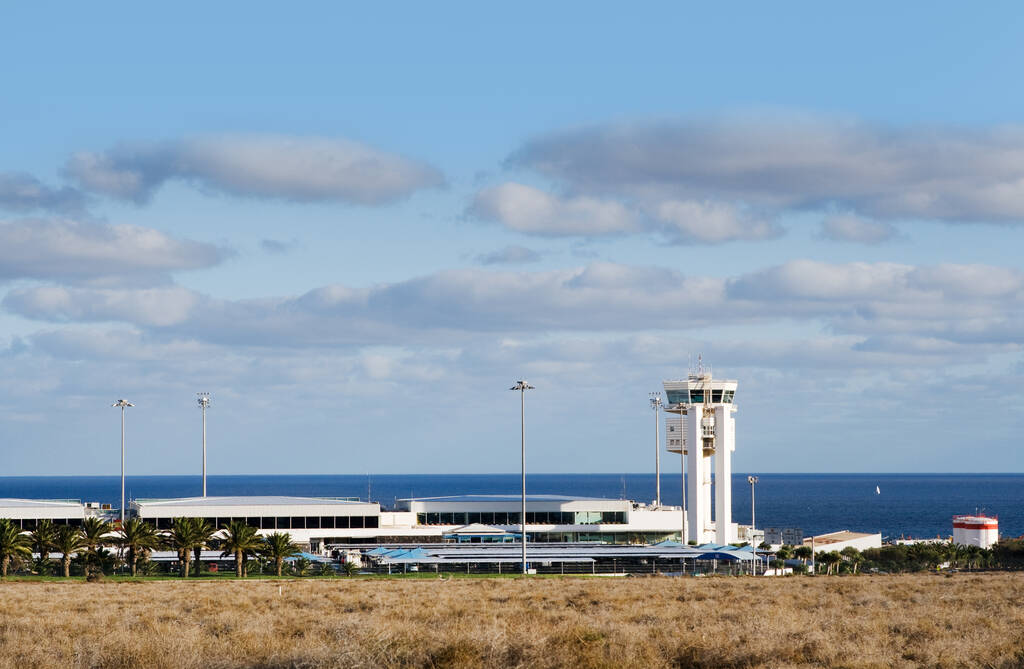 airport Lanzarote with traffic control center, Spain