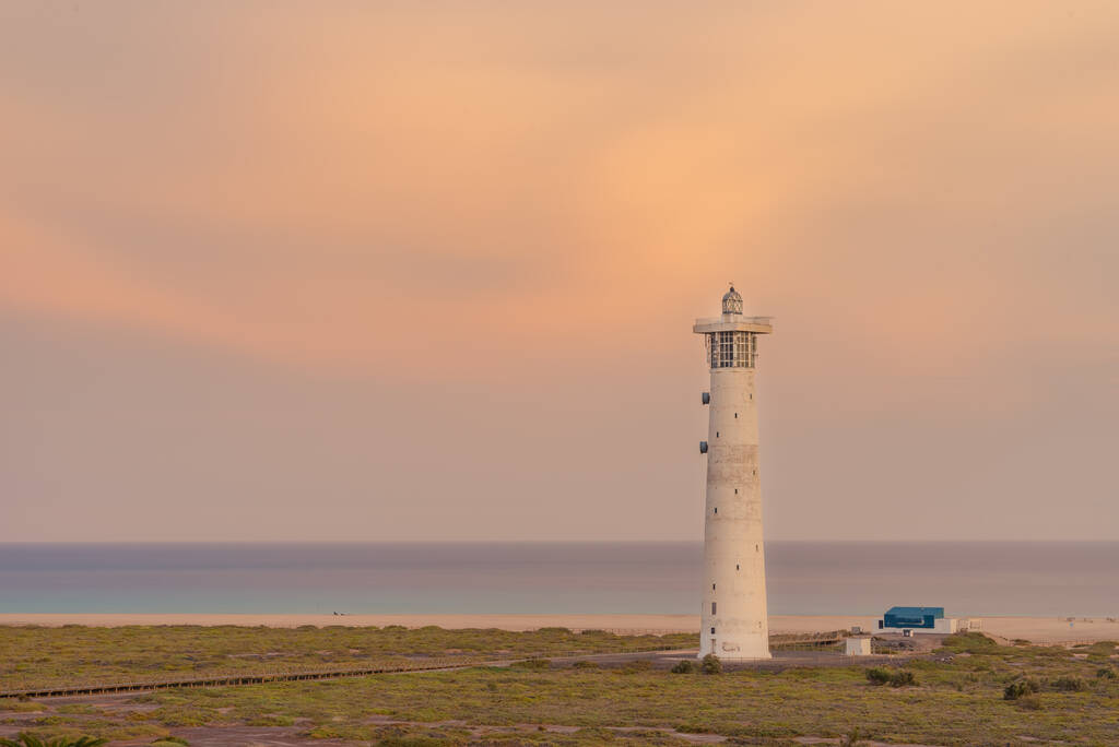 Morro Jable Matorral lighthouse Jandia in Pajara of Fuerteventura at Canary Islands.