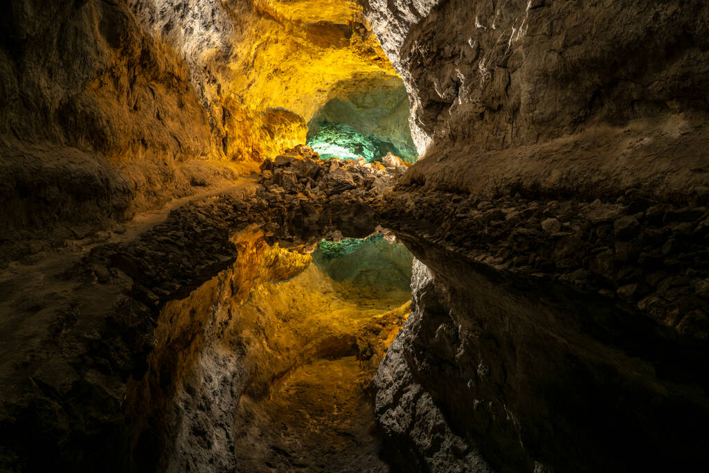 Cueva de los Verdes, Green Cave in Lanzarote. Canary Islands.