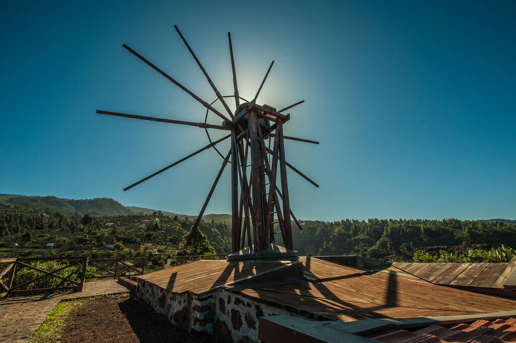 Old out of use Windmill Museo de Interpretación del Gofio La Palma Canarian Islands