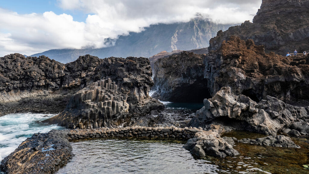 Rocks and lava formations close to Charco Azul, El Golfo, El Hierro, Canary islands, Spain, Europe